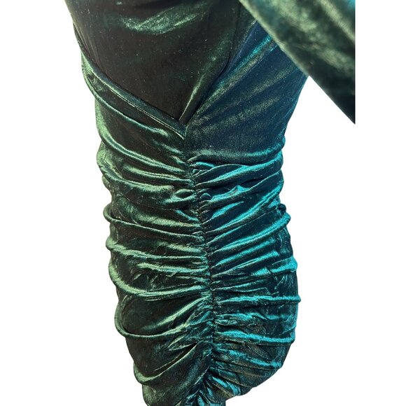 VTG Women's M Dress Velvet Emerald Green Whimsy Goth Fairy Goth Grunge Style - Picture 3 of 6
